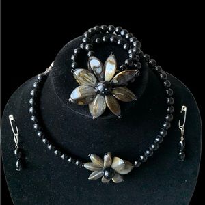 Flowerburst necklace bracelet earrings